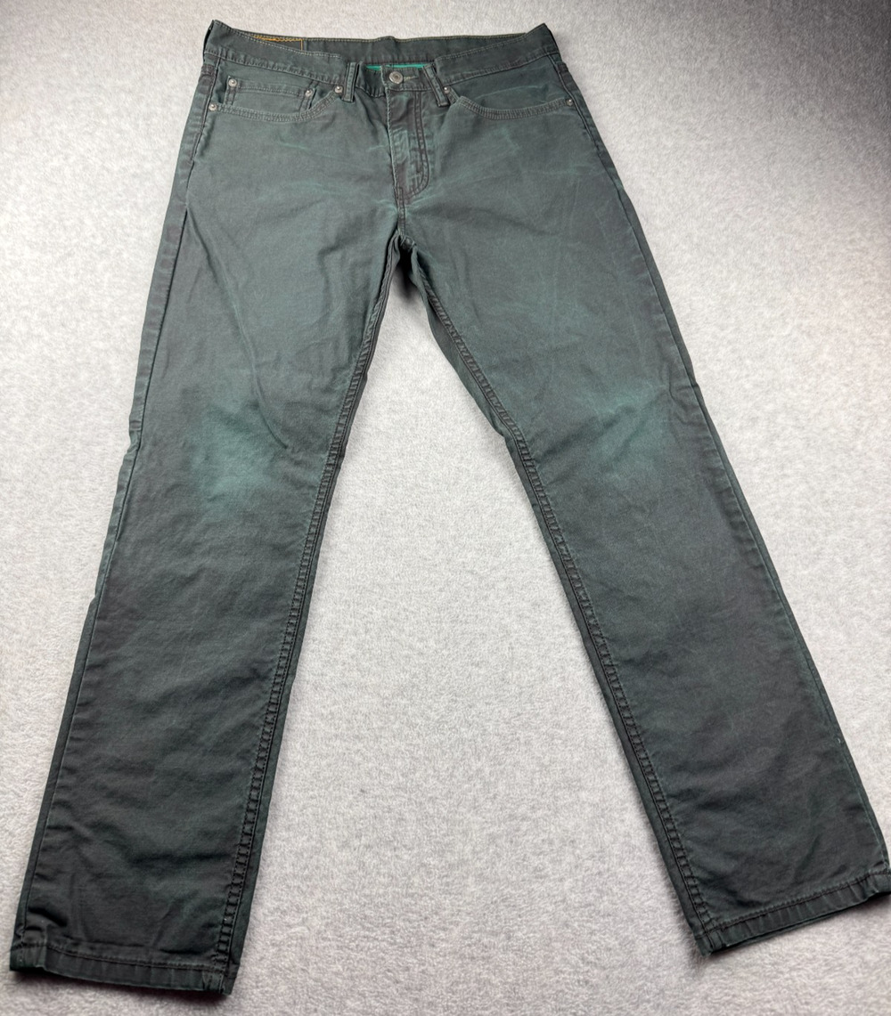 LEVIS 514 FADED GREEN JEANS MENS SZ 34 X 30 DENIM 2012 ARMY Y2K STRAIGHT GRUNGE